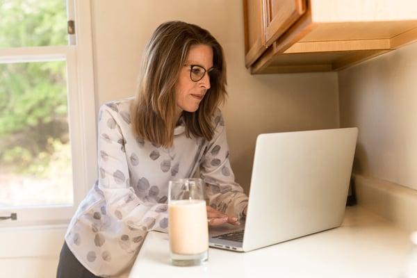 Woman doing accounts